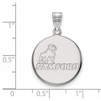 Sterling Silver Rhodium-plated LogoArt Samford University Large Disc Pendant view 2