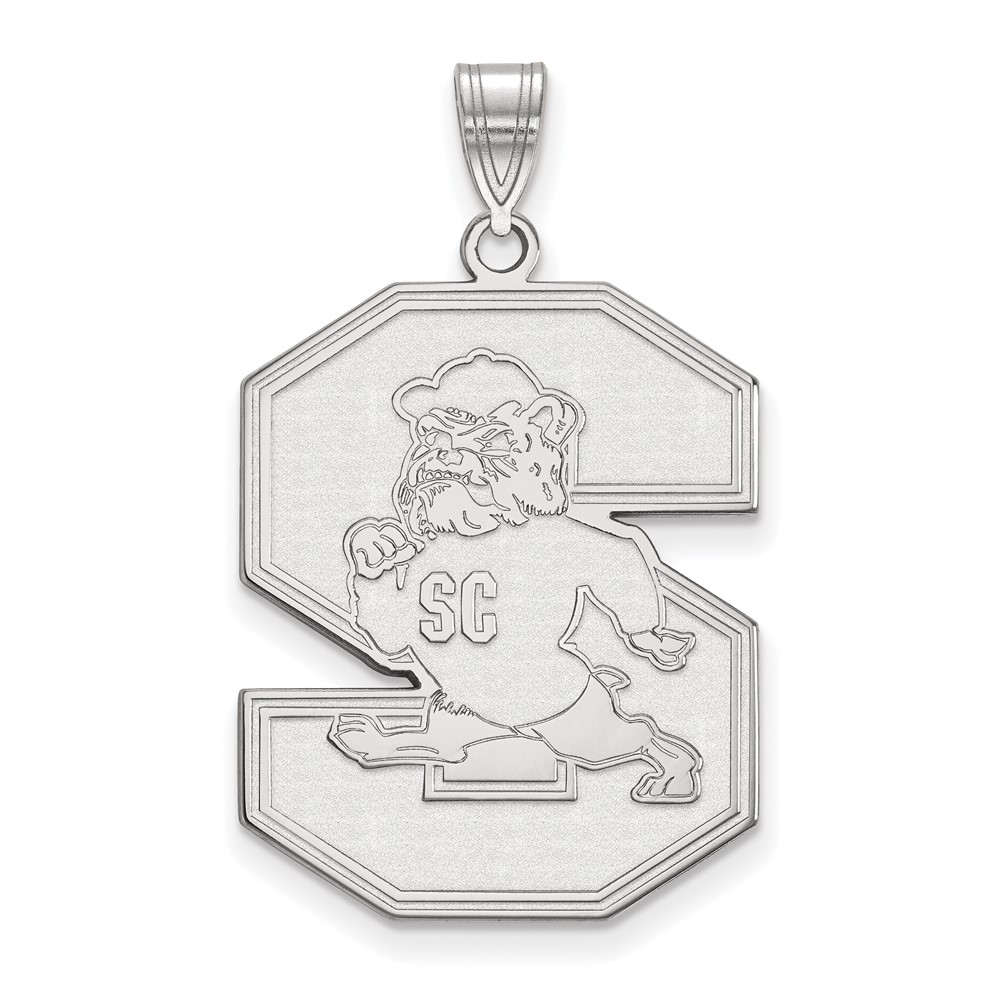 Sterling Silver Rhodium-plated LogoArt South Carolina State University Extra Large Pendant