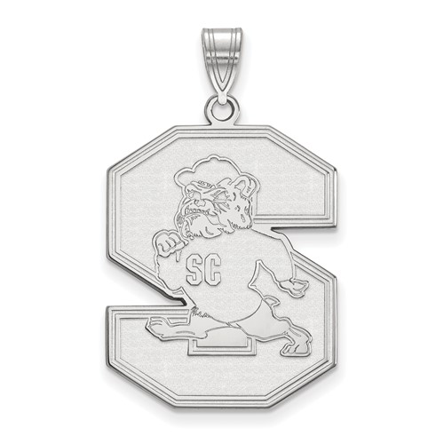 Sterling Silver Rhodium-plated LogoArt South Carolina State University Extra Large Pendant