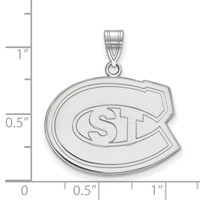 Sterling Silver Rhodium-plated LogoArt St. Cloud State University Large Pendant view 2