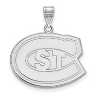 Sterling Silver Rhodium-plated LogoArt St. Cloud State University Large Pendant view 1