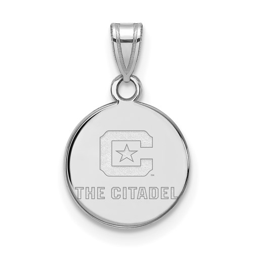 Sterling Silver Rh-plated LogoArt the Citadel Small Pendant