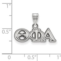 Sterling Silver Rhodium-plated LogoArt Theta Phi Alpha Sorority Greek Letters Small Pendant view 2