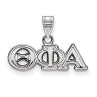 Sterling Silver Rhodium-plated LogoArt Theta Phi Alpha Sorority Greek Letters Small Pendant view 1