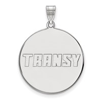 Sterling Silver Rhodium-plated LogoArt Transylvania University Extra Large Disc Pendant view 1