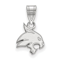 Sterling Silver Rhodium-plated LogoArt Texas State University Bobcat Small Pendant view 1