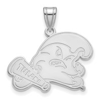 Sterling Silver Rhodium-plated LogoArt Tulane University Large Pendant view 1