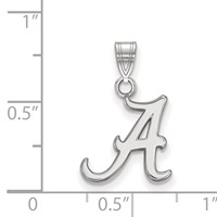 Sterling Silver Rhodium-plated LogoArt University of Alabama Letter a Small Pendant view 2