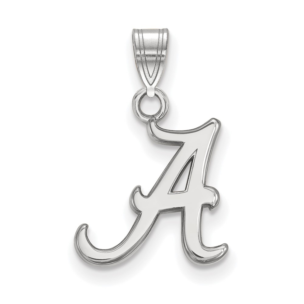 Sterling Silver Rhodium-plated LogoArt University of Alabama Letter a Small Pendant