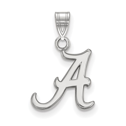 Sterling Silver Rhodium-plated LogoArt University of Alabama Letter a Small Pendant