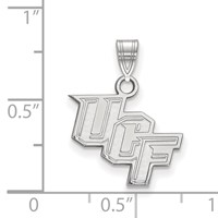 Sterling Silver Rhodium-plated LogoArt University of Central Florida U-c-f Small Pendant view 2