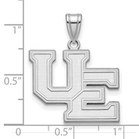 Sterling Silver Rhodium-plated LogoArt University of Evansville Purple Aces Large Pendant view 3