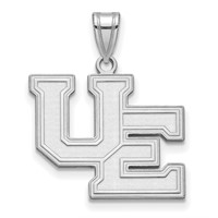 Sterling Silver Rhodium-plated LogoArt University of Evansville Purple Aces Large Pendant view 1