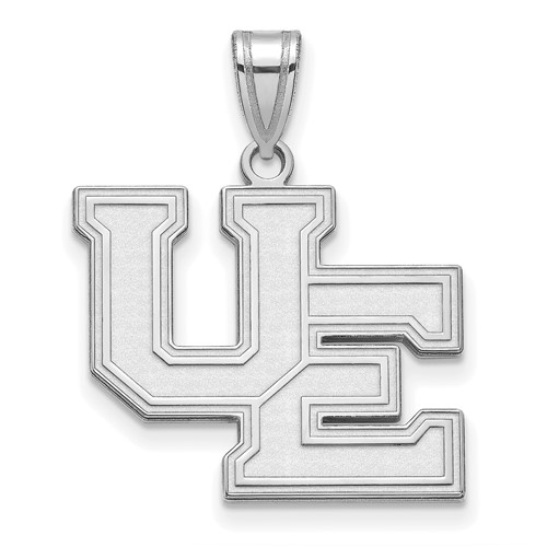Sterling Silver Rhodium-plated LogoArt University of Evansville Purple Aces Large Pendant
