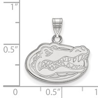 Sterling Silver Rhodium-plated LogoArt University of Florida Gator Small Pendant view 2