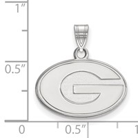 Sterling Silver Rhodium-plated LogoArt University of Georgia Letter G Small Pendant view 2