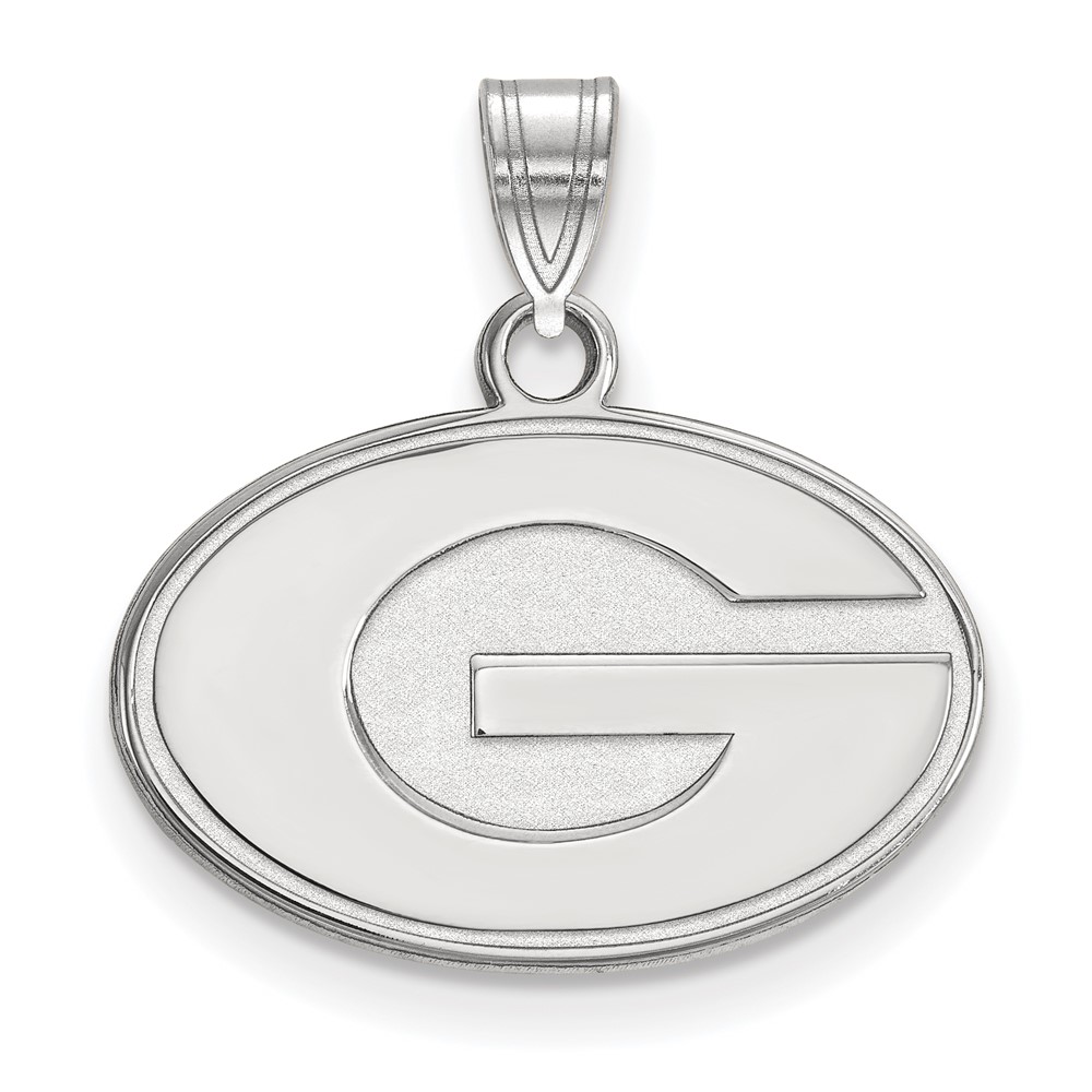 Sterling Silver Rhodium-plated LogoArt University of Georgia Letter G Small Pendant