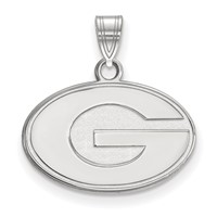 Sterling Silver Rhodium-plated LogoArt University of Georgia Letter G Small Pendant view 1