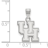 Sterling Silver Rhodium-plated LogoArt University of Houston U-h Small Pendant view 2