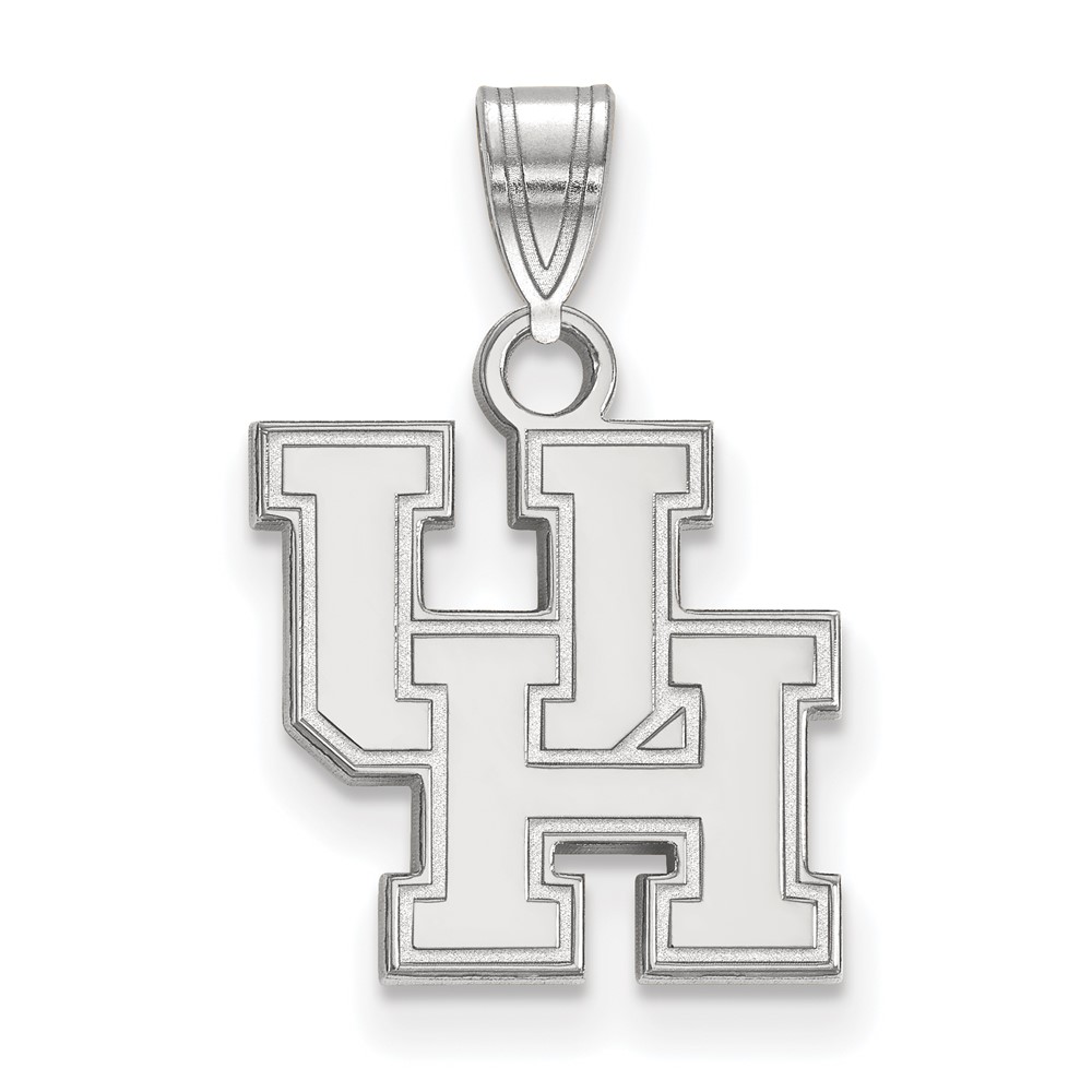 Sterling Silver Rhodium-plated LogoArt University of Houston U-h Small Pendant