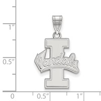 Sterling Silver Rhodium-plated LogoArt University of Idaho Vandals Large Pendant view 2