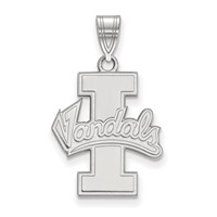 Sterling Silver Rhodium-plated LogoArt University of Idaho Vandals Large Pendant view 1