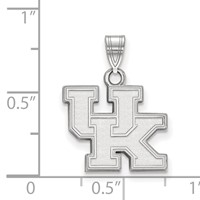Sterling Silver Rhodium-plated LogoArt University of Kentucky U-k Small Pendant view 2
