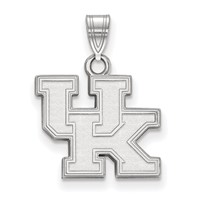 Sterling Silver Rhodium-plated LogoArt University of Kentucky U-k Small Pendant view 1