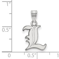 Sterling Silver Rhodium-plated LogoArt University of Louisville Letter L Small Pendant view 2