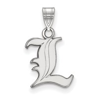 Sterling Silver Rhodium-plated LogoArt University of Louisville Letter L Small Pendant view 1