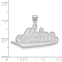 Sterling Silver Rhodium-plated LogoArt University of Maine Large Pendant view 2