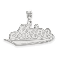 Sterling Silver Rhodium-plated LogoArt University of Maine Large Pendant view 1