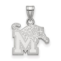 Sterling Silver Rhodium-plated LogoArt University of Memphis Small Pendant view 1