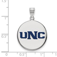 Sterling Silver Rhodium-plated LogoArt U of Northern Colorado U-n-c Large Enameled Disc Pendant view 2