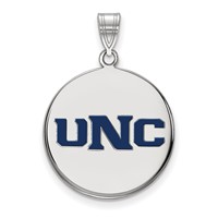 Sterling Silver Rhodium-plated LogoArt U of Northern Colorado U-n-c Large Enameled Disc Pendant view 1