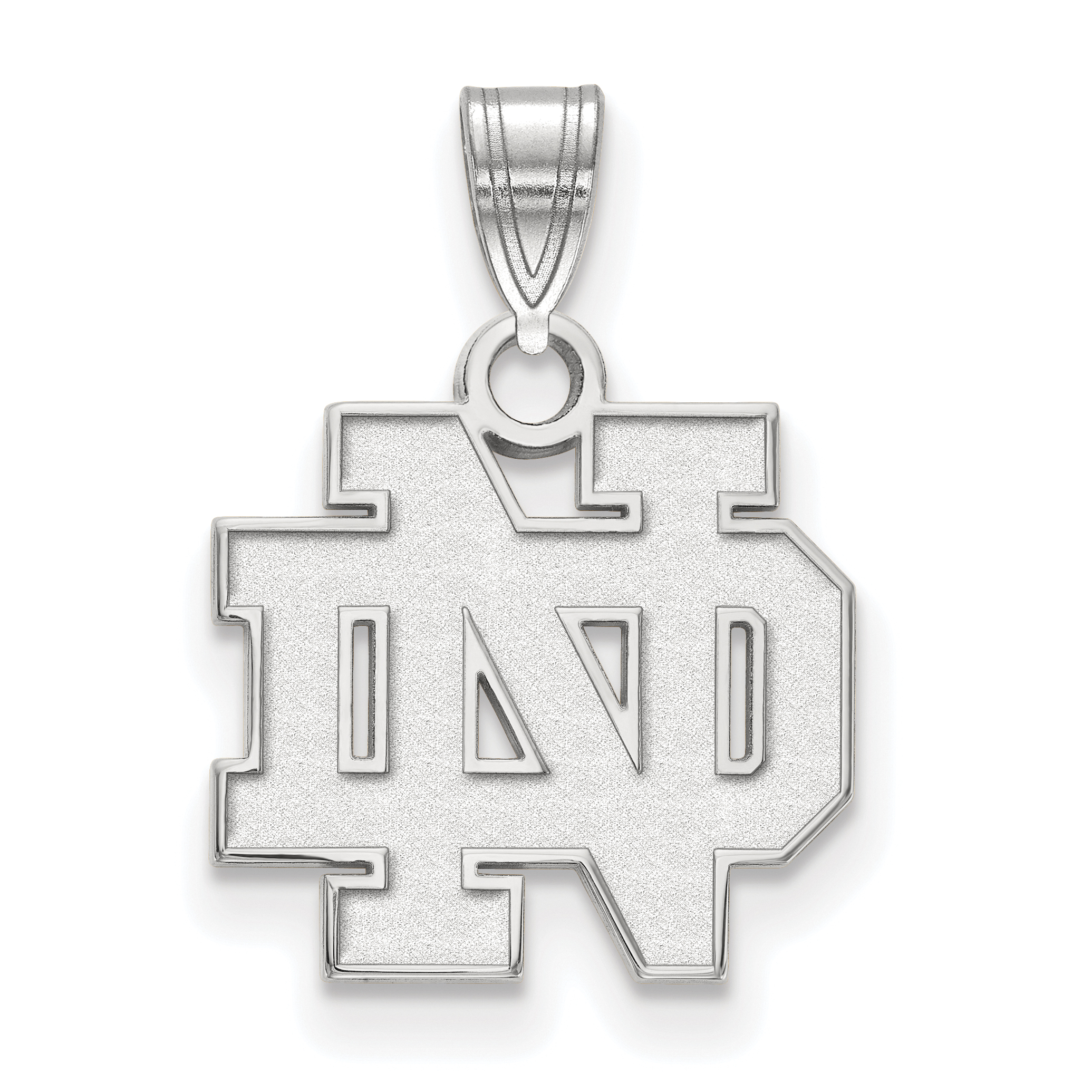 Solid 925 Sterling Silver Logo Art University of Notre Dame Small Pendant 