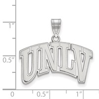 Sterling Silver Rhodium-plated LogoArt University of Nevada-Las Vegas U-n-l-v Large Pendant view 2