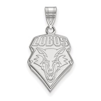 Sterling Silver Rhodium-plated LogoArt University of New Mexico Lobos Large Pendant view 1