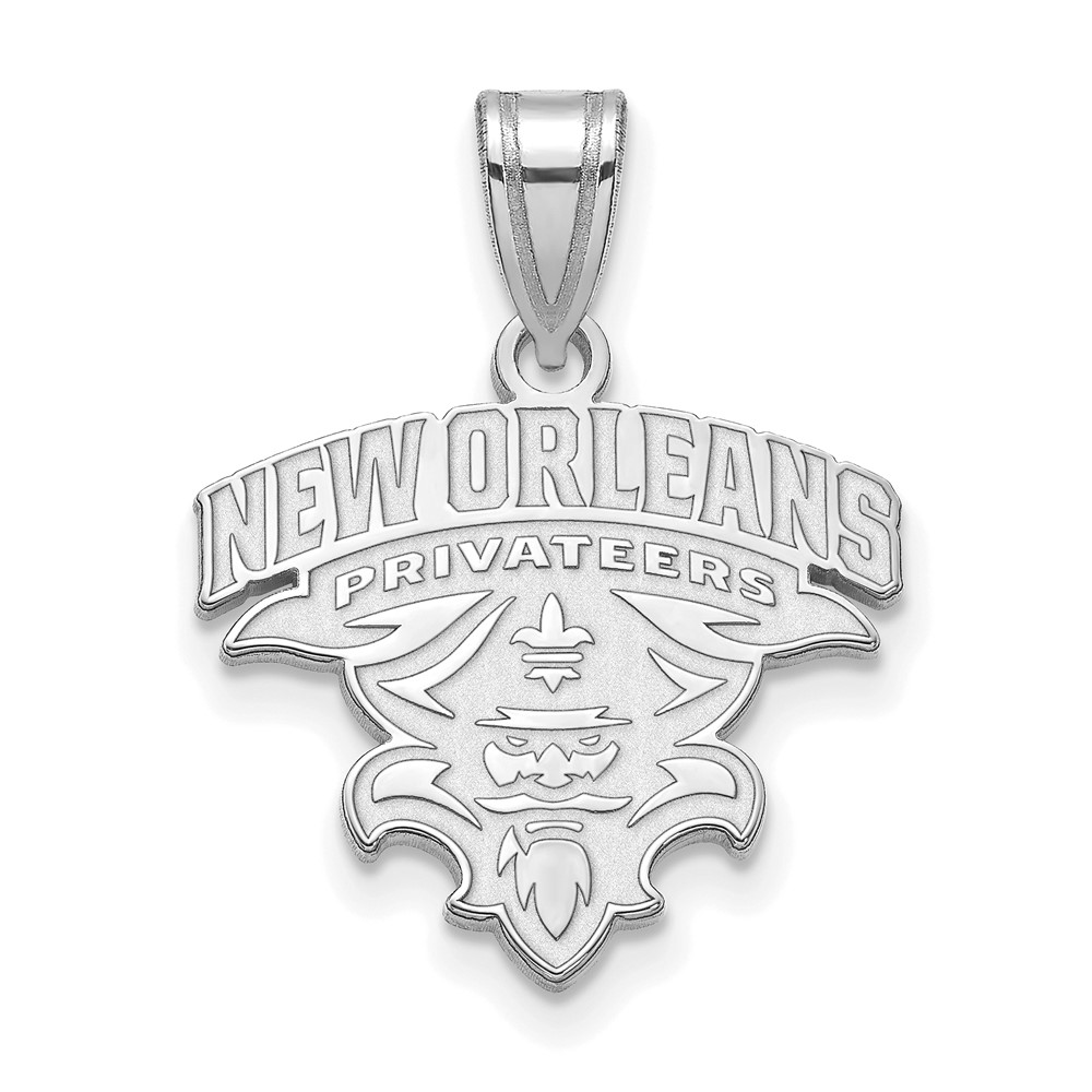 Sterling Silver Rhodium-plated LogoArt University of New Orleans U-n-o Medium Pendant