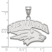 Sterling Silver Rhodium-plated LogoArt University of Nevada-Reno Large Pendant view 2