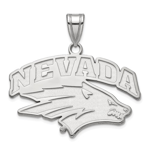 Sterling Silver Rhodium-plated LogoArt University of Nevada-Reno Large Pendant