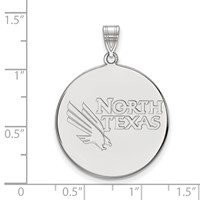 Sterling Silver Rhodium-plated LogoArt University of North Texas Extra Large Disc Pendant view 2