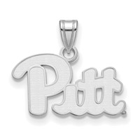 Sterling Silver Rhodium-plated LogoArt University of Pittsburgh Small Pendant view 1