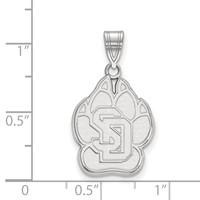 Sterling Silver Rhodium-plated LogoArt University of South Dakota Large Pendant view 2