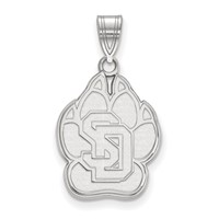 Sterling Silver Rhodium-plated LogoArt University of South Dakota Large Pendant view 1