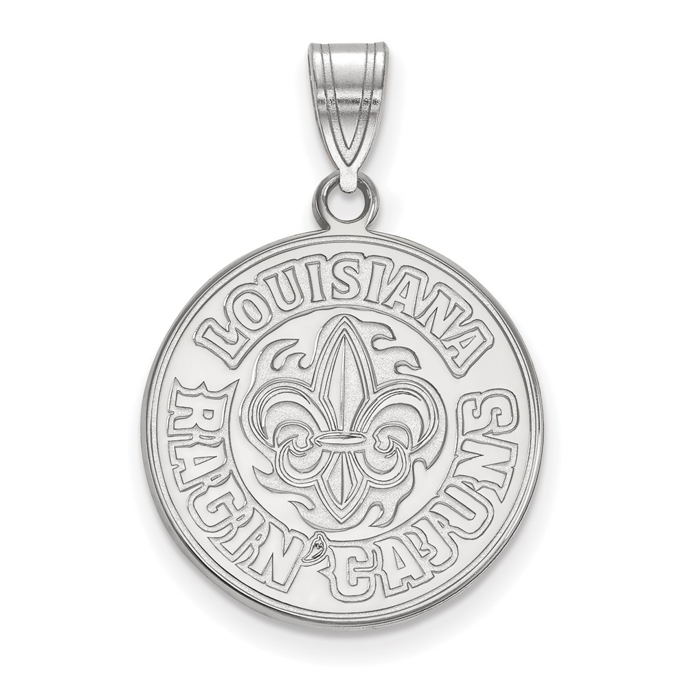Sterling Silver Rhodium-plated LogoArt University of Louisiana At Lafayette Large Pendant