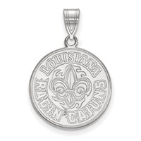 Sterling Silver Rhodium-plated LogoArt University of Louisiana At Lafayette Large Pendant view 1