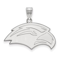 Sterling Silver Rhodium-plated LogoArt University of Southern Mississippi Eagle Medium Pendant view 1