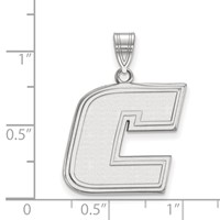 Sterling Silver Rhodium-plated LogoArt University of Tennessee At Chattanooga Letter C Large Pendant view 2