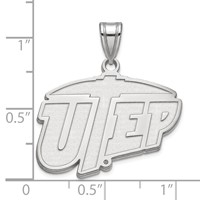 Sterling Silver Rhodium-plated LogoArt University of Texas At El Paso Large Pendant view 2